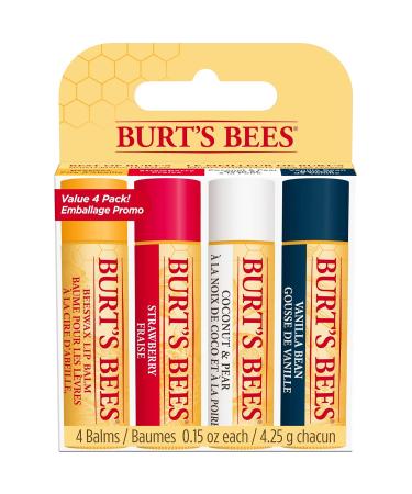 Burt's Bees 100% Natural Moisturizing Lip Balm 4-Pack Gift Set | Natural Lip Balms Bundle - Buy Online on GoSupps.com