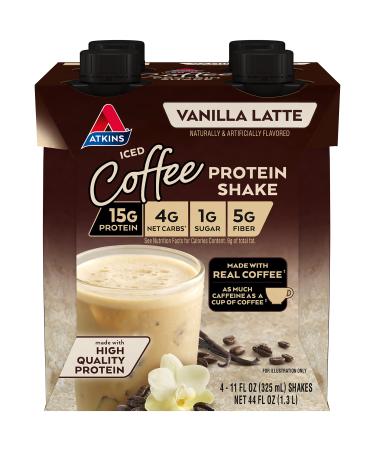 Atkins Atkins Iced Coffee Vanilla Latte Protein Shake. (4 Shakes)