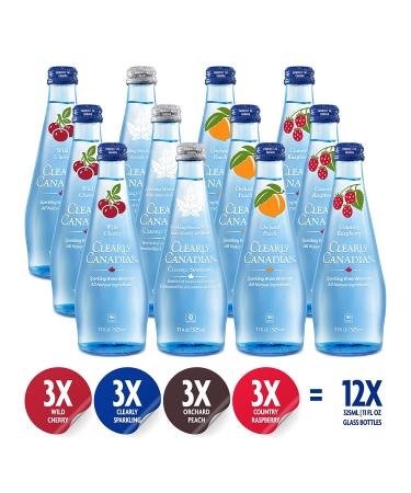 Clearly Canadian Variety Pack: Natural Spring Water Mixed Flavors - 12 Bottles x 325mL - Buy Online on GoSupps.com