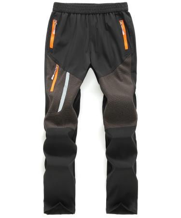 SEEU Kids' Cargo Pants, Quick Dry Hiking Trousers Black 6-7