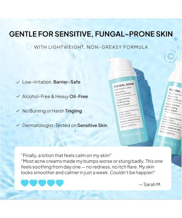 BellamiLuxx Fungal Acne Treatment Lotion: Effective Face & Body Pimple Cream for Bumps Clusters Itch & Redness Fungal Prone Skin Acne Treatment Moisturizer for Teens & Adults with Natural Actives - Buy Online on GoSupps.com