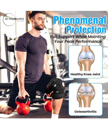 Buy Dr. Franklyn's KS-1 Knee Support - Open Patella Compression Brace for Injury & Arthritis Pain Relief - Adjustable Straps for Men & Women - Buy Online on GoSupps.com