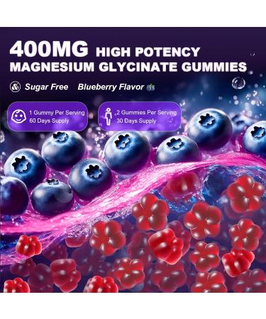 Liposomal Magnesium Glycinate 400mg Gummies for Kids & Adults Chewable Magnesium Bisglycinate Supplement with Theanine B6 Vitamins & Zinc for Zzz & Relaxation Muscle & Brain Sugar Free 60 Ct - Buy Online on GoSupps.com