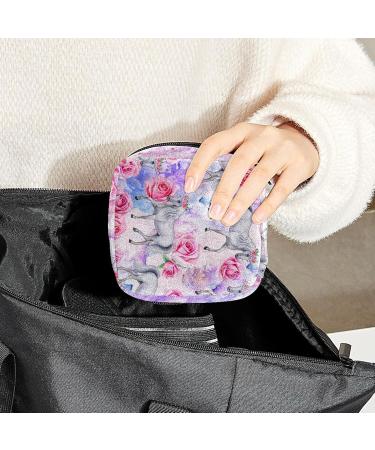 Women's Portable Period Kit - Bonds Storage Pockets Holder in White Floral Pattern | Feminine Product Bag for Girls - Buy Online on GoSupps.com