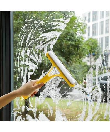 Glass Brush Glass Cleaner Wiper Multi-Function Spray Cleaning Brush Bathroom Mirror Silicone Rubber Strip Yellow - Buy Online on GoSupps.com