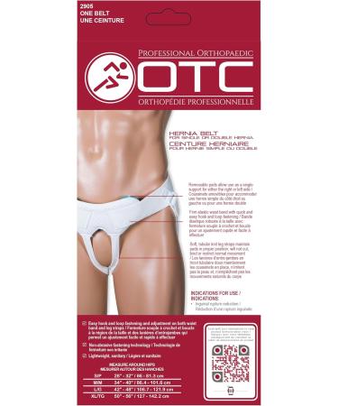 OTC Medical Hernia Belt Support for Single & Double Hernias Non-Abrasive Truss for Inguinal/Scrotal White Medium | Shop Internationally - Buy Online on GoSupps.com