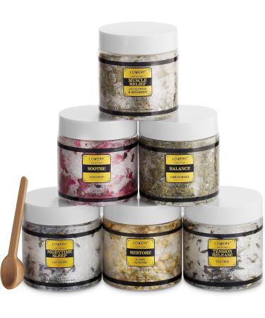 Epsom Bath Salts Gift Set with Essential Oils - Lavender, Eucalyptus, Lemon, Coconut, Tea Tree, Honey Almond - Self Care Spa Soaks for Women - Buy Online on GoSupps.com