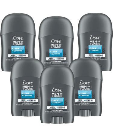 DOVE MEN + CARE Antiperspirant Deodorant Stick 6 Pack Travel Size Clean Comfort 48-Hour Sweat & Odor Protection Antiperspirant for Men 0.5 oz Each