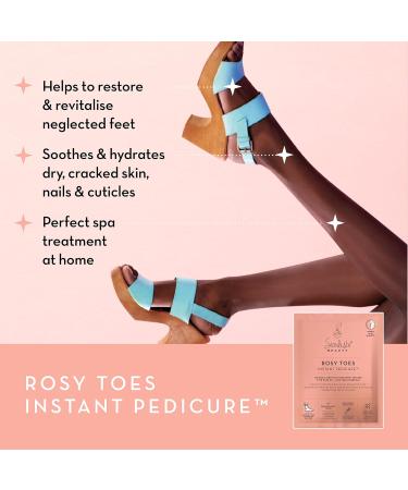 Seoulista Beauty Rosy Toes Instant Pedicure Foot Mask - Hydrating & Soothing 3-Pack Treatment - Buy Online on GoSupps.com