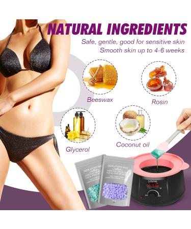 Luxspire Waxing Kit for Women - Digital Wax Warmer with Silicone Pot | 4 Pack Hard Wax Beads & Applicator | Home Self Waxing Kit for Body, Eyebrow, Bikini - Buy Online on GoSupps.com