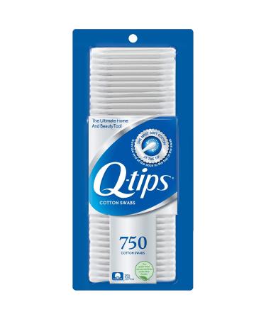 Q-tips Cotton Swabs For Hygiene and Beauty Care Original Cotton Swab Made With 100% Cotton 750 Count 750 Count (Pack of 1)