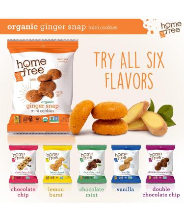 Homefree Mini Ginger Snap Cookies - Organic, Gluten Free, Nut Free, Vegan Snack - 0.95 oz. Individually Wrapped Packs (Pack of 10) - Buy Online on GoSupps.com