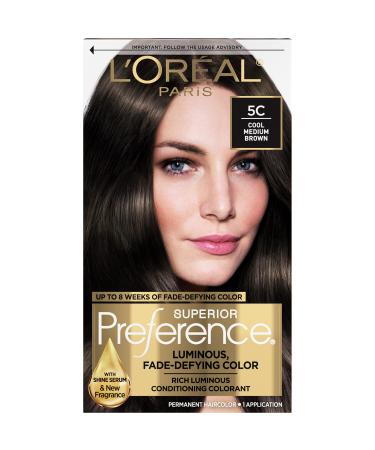 L'Oreal Paris Superior Preference Fade-Defying + Shine Permanent Hair Color  5C Cool Medium Brown  Pack of 1  Hair Dye