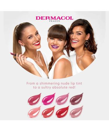Dermacol 16-Hour Lip Stain - Highly Pigmented Glossy Lip Makeup with Matte & Glitter Finish, No.5 Shimmering Nude, 7.1 mL - Buy Online on GoSupps.com