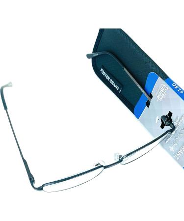 Foster Grant Men's Titanium Reading Glasses T23 Gun +1.50 | Durable & Stylish Eyewear for Clear Vision - Buy Online on GoSupps.com