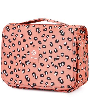 Travel Hanging Toiletry Wash Bag Makeup Cosmetic Organizer for Women Waterproof (Leopard)