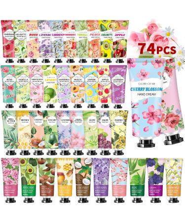 74 Pack Hand Cream Gifts Set Bulk Women Gifts Hand Cream with Shea Butter for Dry Cracked Hands Travel Size Lotion Natural Plant Fragrance Hand Lotion in Bulk Hand Cream Stocking Stuffers Gifts for Women Mom Teen Girls ...