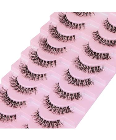 Calphdiar Cat Eye Pack 3D Natural False Eyelashes - Wispy Faux Mink Lashes - 14mm Volume - Clear Band Fake Lashes for Cat Eye Look - Buy Online on GoSupps.com