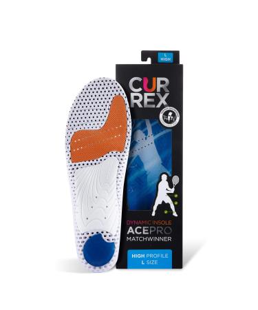 CURREX AcePRO Insole - Men  Women & Youth Dynamic Support Insole - Shock Pad for Cushioning & Rebound Push - for Net Sports  Tennis  Pickleball  Badminton  Squash  Volleyball & Racquetball L (Mens 9-10.5 / Womens 10.5-12...
