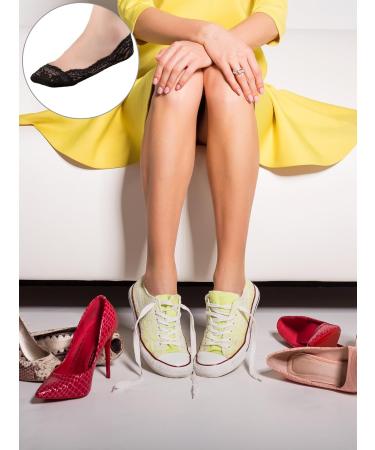 10 Pairs No Show Lace Boat Socks for Women - Non-Slip Invisible Socks in Black - Perfect for Any Occasion - Buy Online on GoSupps.com