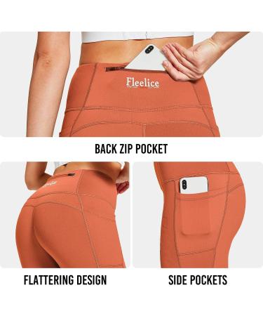 FitsT4 Women's Fleece Lined Riding Breeches - Winter Equestrian Pants, Silicone Horseback Riding Tights - Orange Rust (Small) - Buy Online on GoSupps.com