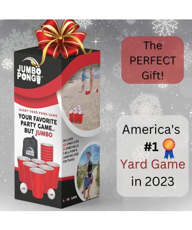 Giant Yard Pong Game - Jumbo Size for Outdoor Fun - Durable Cups, Ball & Pump - Perfect for Lawn, Backyard, Camping, Tailgating - Buy Online on GoSupps.com