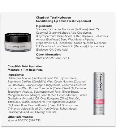 ChapStick Total Hydration Tinted Lip Balm Tubes and Lip Scrub Regimen Pack - 4 Count Lip Balm and Lip Scrub Combo - Buy Online on GoSupps.com