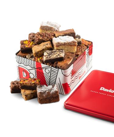 David's Cookies Assorted Brownies & Crumb Cake Gift Basket Tin - Delicious, Fresh Baked Snacks, Gourmet Chocolate Fudge Slices, Brownies Gift Basket Ideal Gift for Corporate Birthday Fathers Mothers Day Get Well and Other  - Buy Online on GoSupps.com