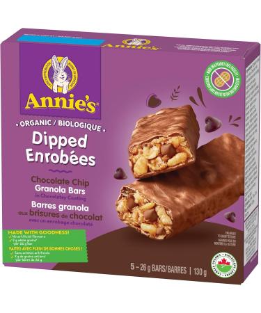 ANNIE'S Chocolate Chip Granola Bars Organic No Artificial Flavours Whole Grains Pack of 5 Granola Bars - Buy Online on GoSupps.com