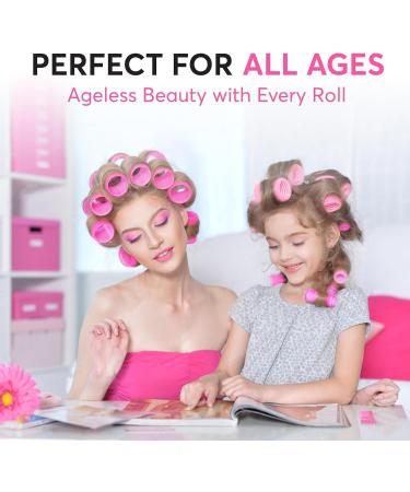 Yes Cart 37 Pcs Hair Rollers With Clips -18 Rollers For Hair Volume (48+36+25mm) Rollers Short hair & Long Hair 12 Clips 2 Combs 1 Braid Device | Velcro Rollers For Hair Curlers Rollers - Buy Online on GoSupps.com