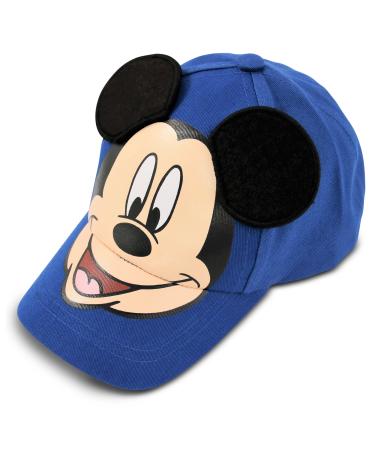 Disney Boys' Mickey Mouse Baseball Cap - 3D Ears Curved Brim Strap Back Hat (4-7) Mickey Mouse Ears Blue 4-7 Years