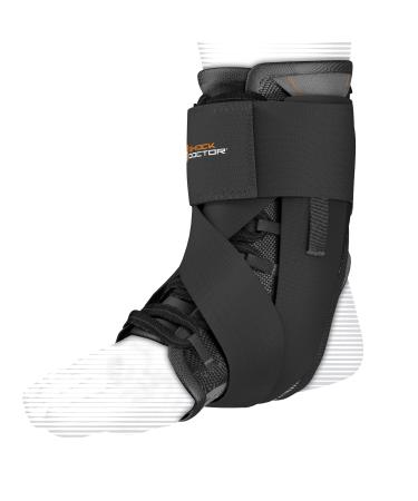 Shock Doctor Adult Ultra Wrap Lace Ankle Brace Maximum Support Adjustable Compression Black Large