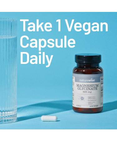 NatureWise Magnesium Glycinate 625 mg - High Absorption Chelated Magnesium Glycinate for Sleep Relaxation Muscle & Bones* - Gentle on Stomach Vegan Non-GMO - 30 Capsules 30-Day Supply Unflavored 30 Count (Pack of 1) - Buy Online on GoSupps.com