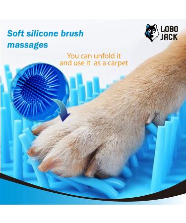 Portable Dog Paw Cleaner - 360 Silicone Washer Cup for Small & Medium Pets (Blue) - Buy Online on GoSupps.com