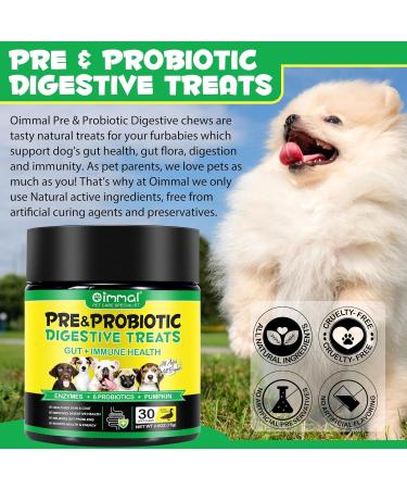 Probiotics for Dogs 30 Chews Pre & Probiotic Digestive Treats for Dogs Support Gut & Digestive Health Sensitive Tums Anal Glands & Bum Scooting Loose Stools Seasonal Allergies Itchy Skin - Buy Online on GoSupps.com