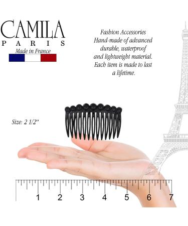 Camila Paris CP2869/2 Small Rounded Black French Twist Hair Comb - Strong Hold Hair Clip for Women - Made in France - Buy Online on GoSupps.com