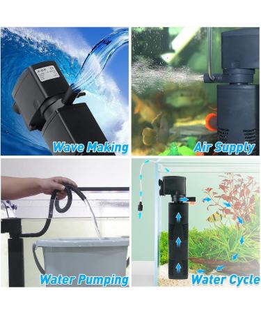 Terrarium Internal Aquarium Filter Pump - 1200 L/h Bio Sponge Filter for 150-560L Tanks Perfect for Large Aquariums & Garden Ponds - Buy Online on GoSupps.com