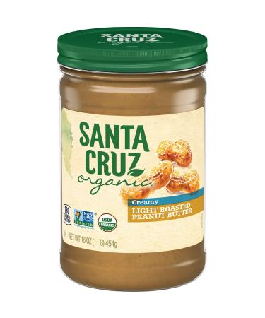 Santa Cruz Organic Creamy Light Roasted Peanut Butter, 16 Ounces Light Roasted - Creamy