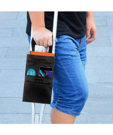 Huyath Crutch Bag | Lightweight Crutch Accessories Bag Cane Accessories Drink Holder Water-Resistant Pocket Organizer for Men Women Kids - Buy Online on GoSupps.com
