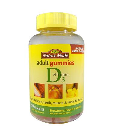 Nature Made Vitamin D3 Gummies - Strawberry Peach & Mango, 50 mcg, 90 Count - Buy Online on GoSupps.com