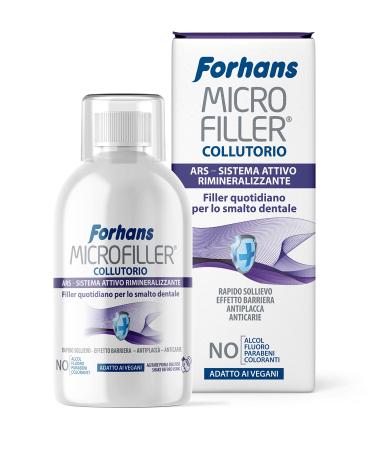 Forhans Microfiller mouthwash active remineralization system daily tooth enamel filling quick relief for sensitive teeth plaque cleaner paraben and fluoride-free 500 ml - Buy Online on GoSupps.com