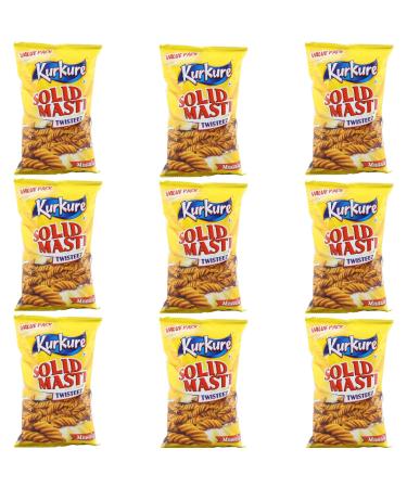 Lays & Kurkure Various Flavours Perfect Snack for Tea Time - Combination of Spice & Crunch Taste Up Your Life With Namkeen - Work Home Or School (Pack of 9 Kurkure Solid Masti masala Tweesty)