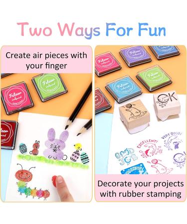 Fstaor 20 Colors Washable Ink Pads for Kids Rubber Stamps  Finger Print Crafts Stamp Pad for Kids  Paper  Scrapbooking  Fabric Wood (Pack of 20) - Buy Online on GoSupps.com