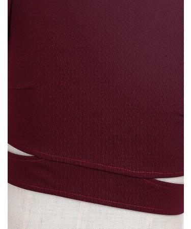 Agoky Girls Cap Sleeve Cutout Waist Tank Crop Top - Burgundy, Size 6 | Athletic Activewear for Gymnastics, Dance, Sports - Buy Online on GoSupps.com