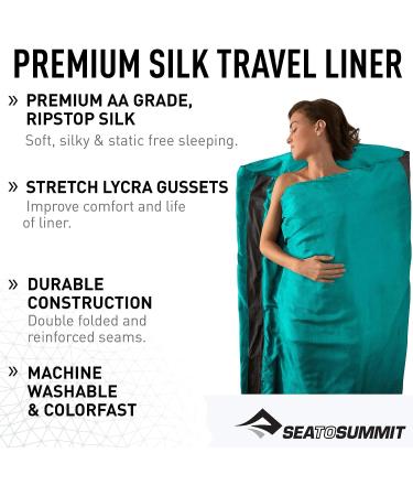 Sea to Summit Premium Silk Sleeping Bag Liner - Rectangular (73x37 inches) Sea Foam - Buy Online on GoSupps.com