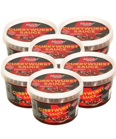 Walsdorf gourmet currywurst sauce 6x 500g/curry sauce made of high-quality ingredients & vegan/savory currywurse sauce/curry ketchup without flavor enhancer 500 g (6 Pack)