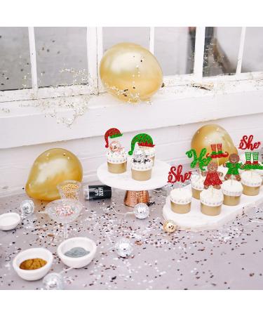 Gyufise 24Pcs Gingerbread Christmas Cupcake Toppers Glitter Gingerbread He or She Cake Topper Decorations for Christmas Theme Baby Shower Kids Birthday Party Supplies Multi-9 - Buy Online on GoSupps.com