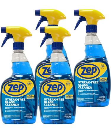 Zep Streak-Free Glass Cleaner 32oz (Case of 4) - Professional Grade Window & Mirror Cleaner for Smudge-Free Shine - Buy Online on GoSupps.com