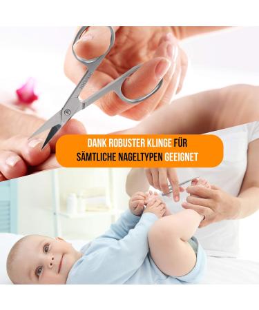 Socialic Nail Scissors with Etui - Extra Sharp Rust-Free Stainless Steel for Manicure & Pedicure | Ideal Skin Fingernail & Toenail Scissors - Buy Online on GoSupps.com