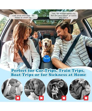 Valchoose 12 Pack Kids Vomit Bags - Disposable 800ml Motion Sickness Bags for Car & Travel | No Spill Barf Bags for Kids Chemo & Road Trips (Blue - Buy Online on GoSupps.com